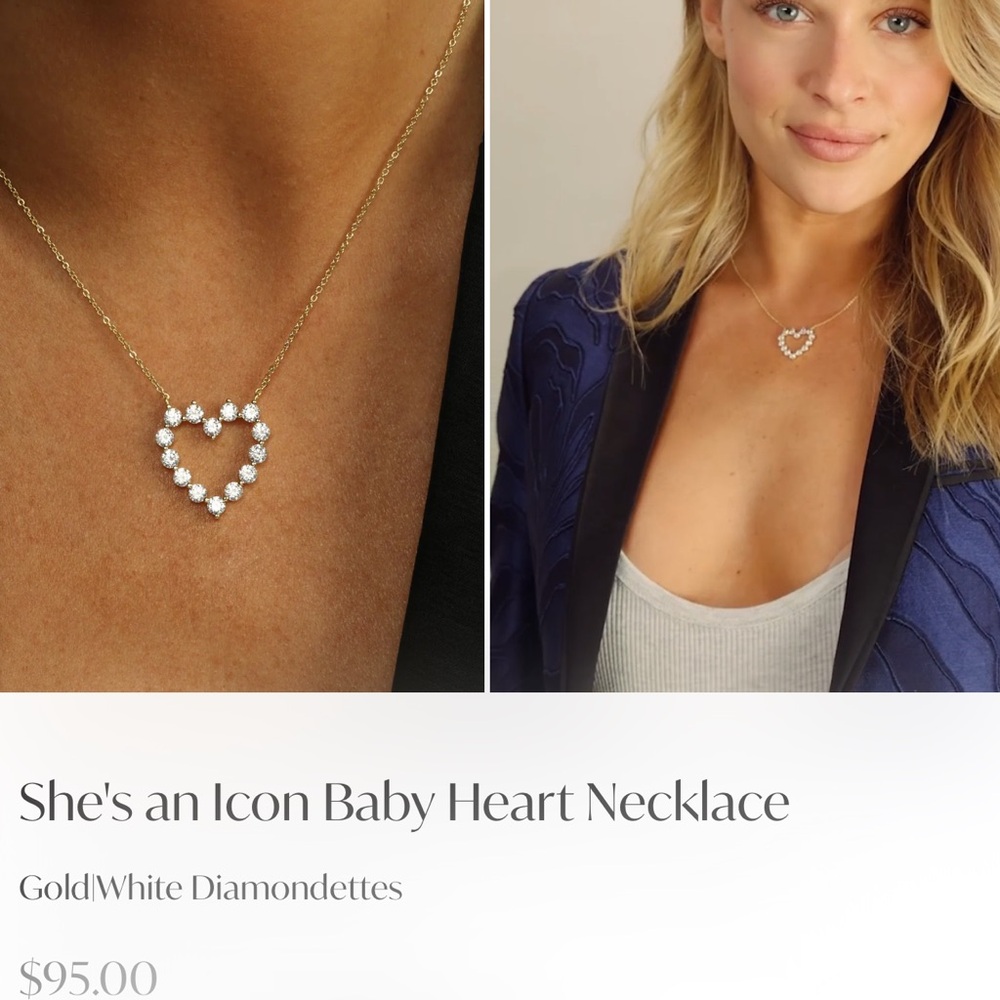 Melinda Maria She’s an Icon Baby Heart Necklace
